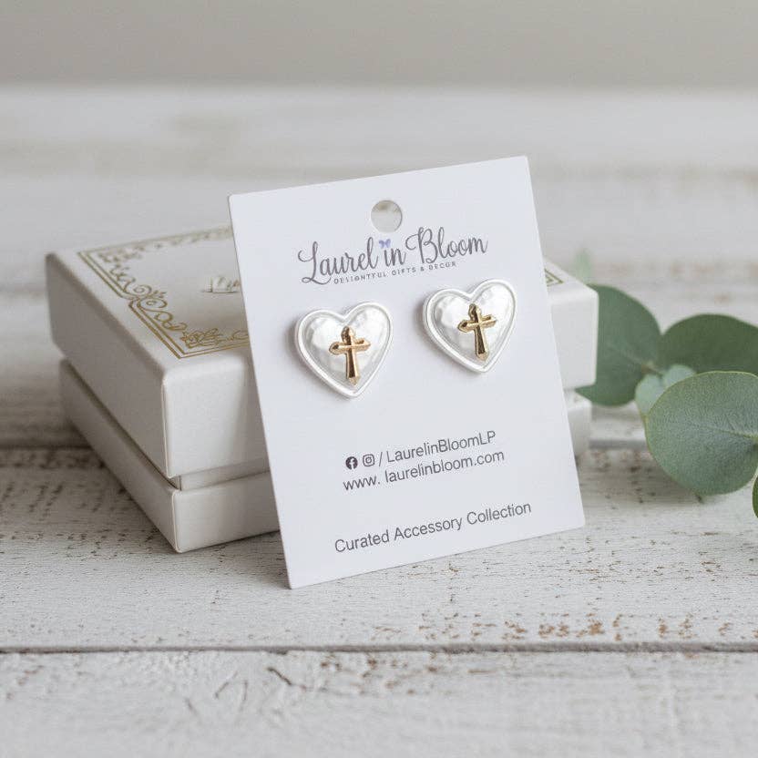 No Greater Love Cross Earrings