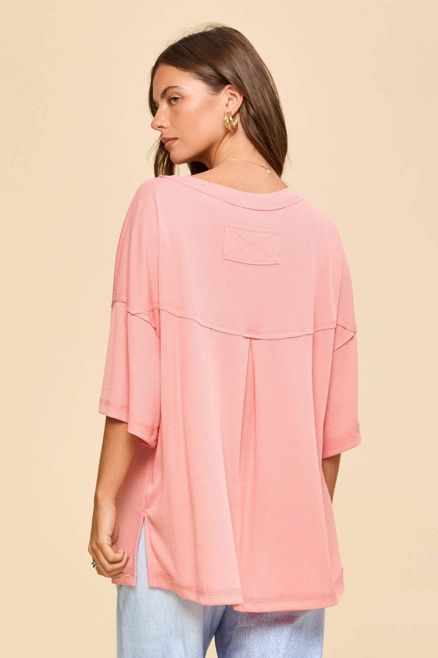 Baby Ribbed Boyfriend Knit Top