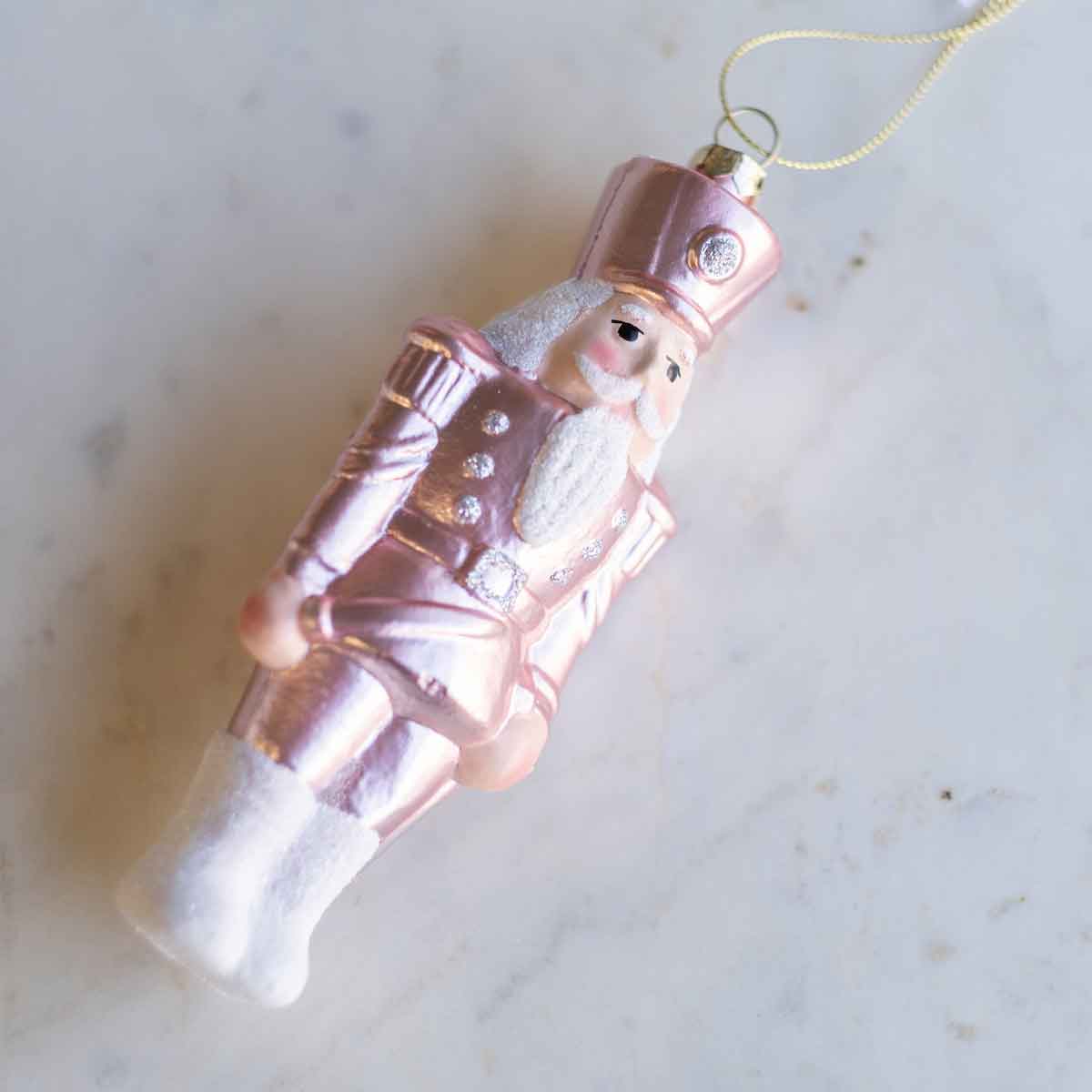 Blushing Nutcracker Ornament   Pink   6"