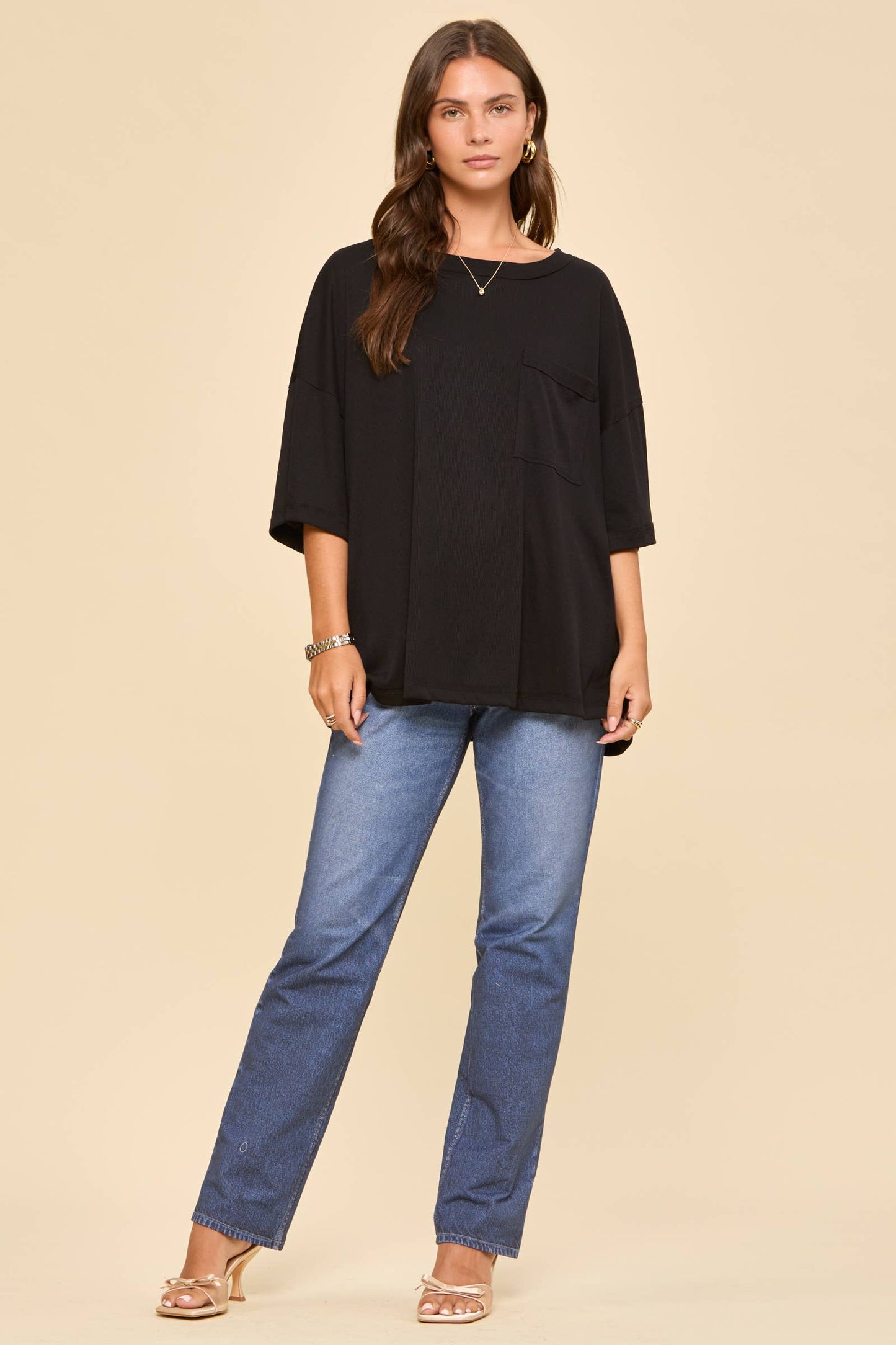 Baby Ribbed Boyfriend Knit Top