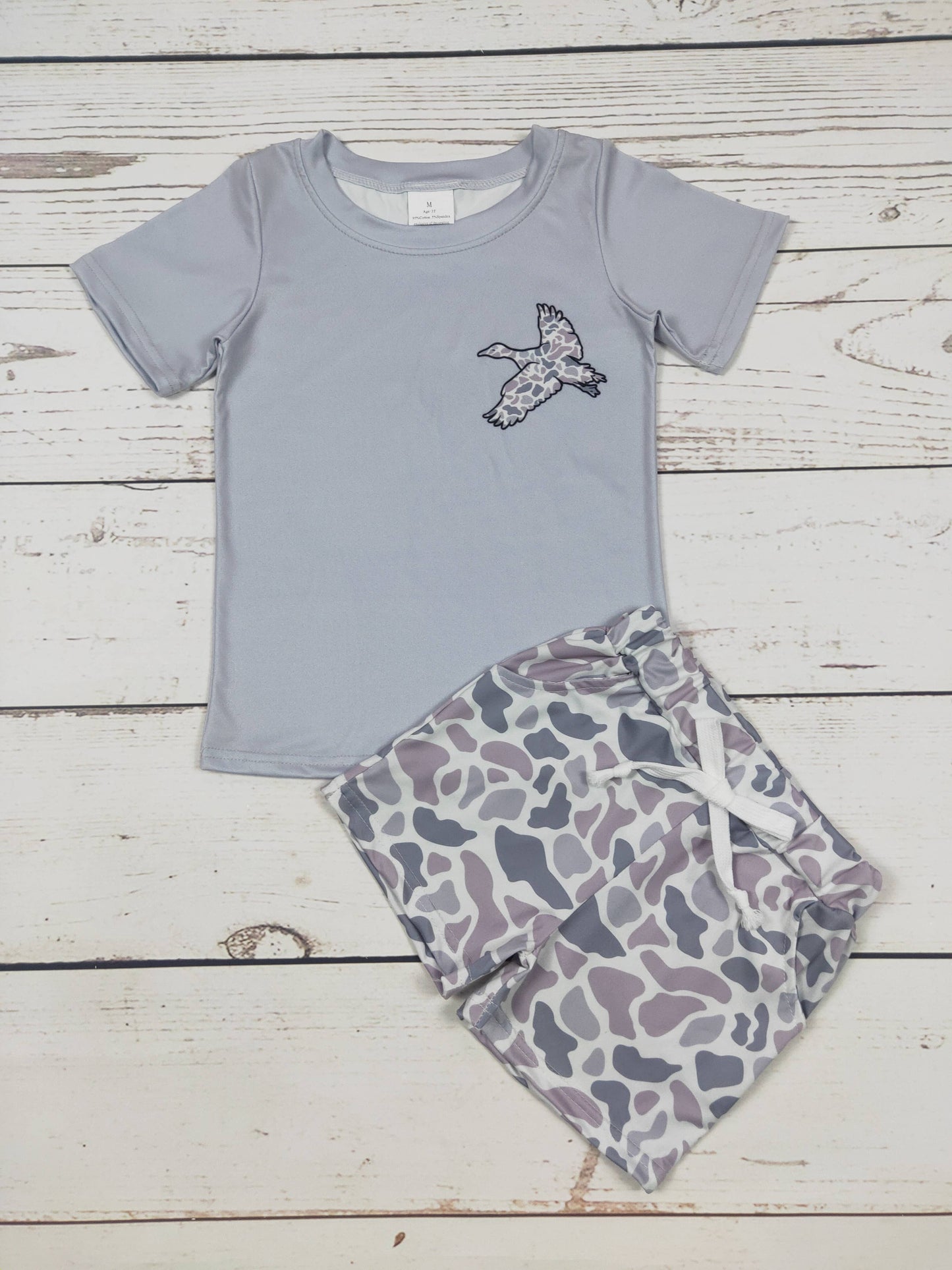 Boys Duck Camouflage Printed Shorts Set
