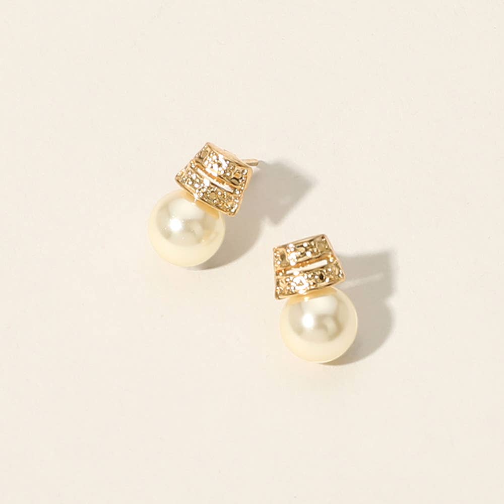 18K Gold Filled Hypoallergenic Pearl Stud Earrings