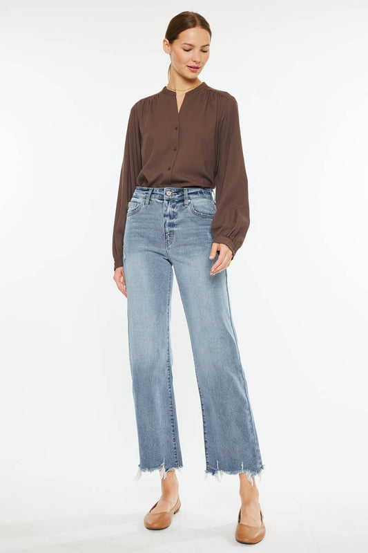 OPEN PACK HIGH RISE SLIM WIDE LEG JEANS-KC2565L