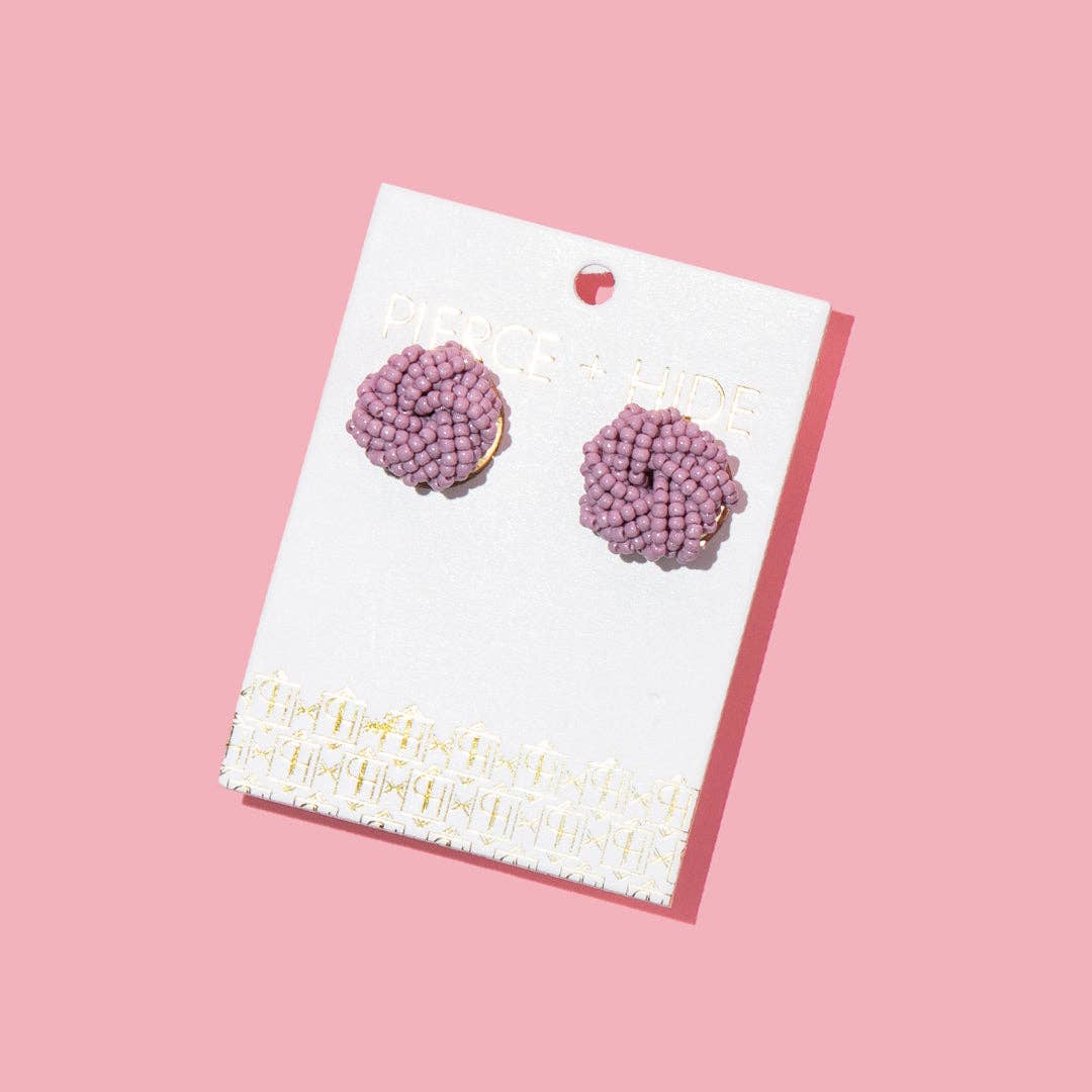 Custom Beaded Knot Stud Earrings | Knotted Stud