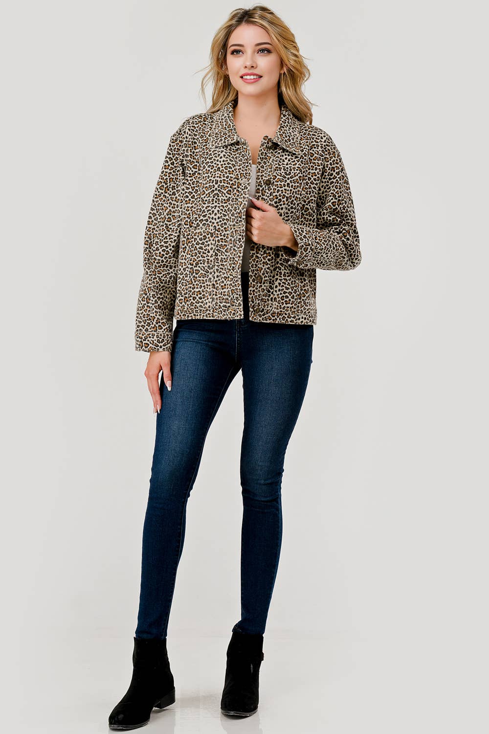 Leopard Print, Animal Print Denim Jacket
