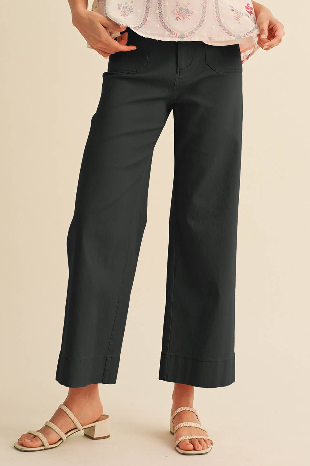 HIGH WAIST CROPPED WIDE LEG PANTS MP3303