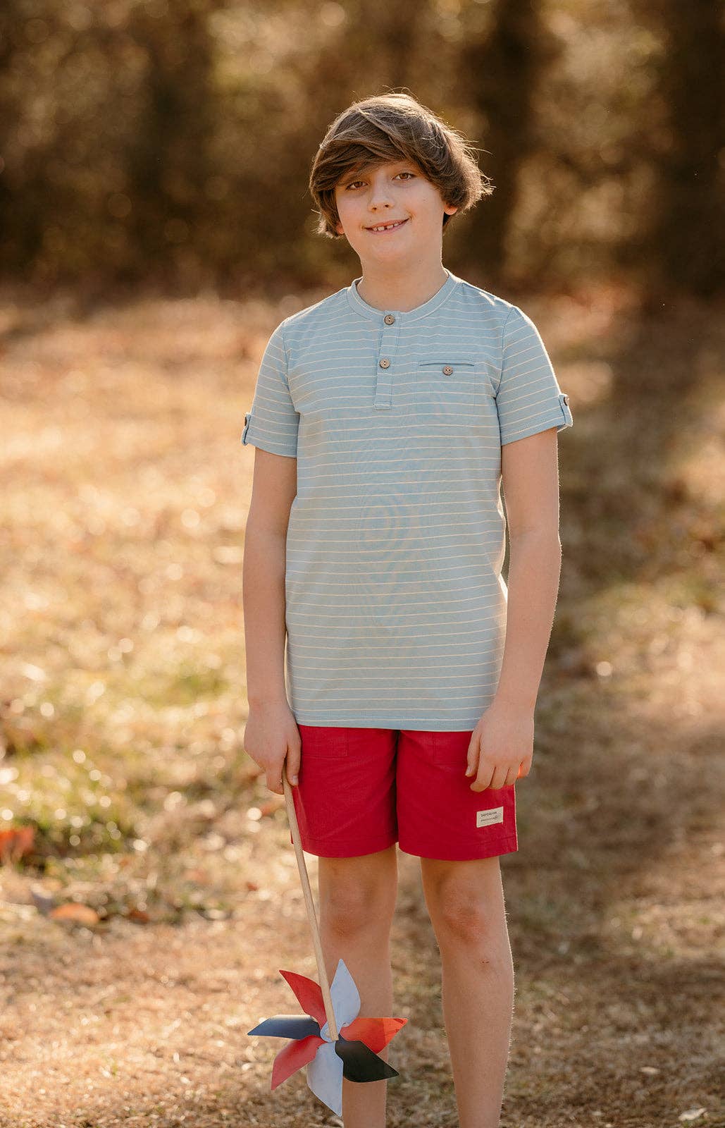 Boys Red Drawstring Shorts, Pockets, Above the knee
