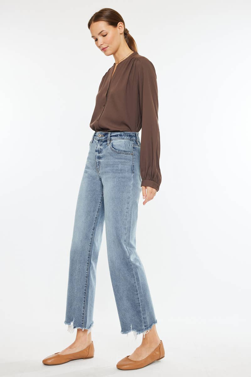 OPEN PACK HIGH RISE SLIM WIDE LEG JEANS-KC2565L