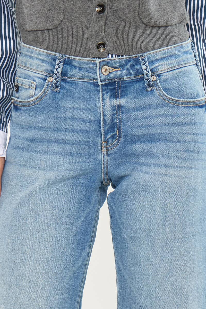 MID RISE CROP WIDE LEG JEANS-KC9450M