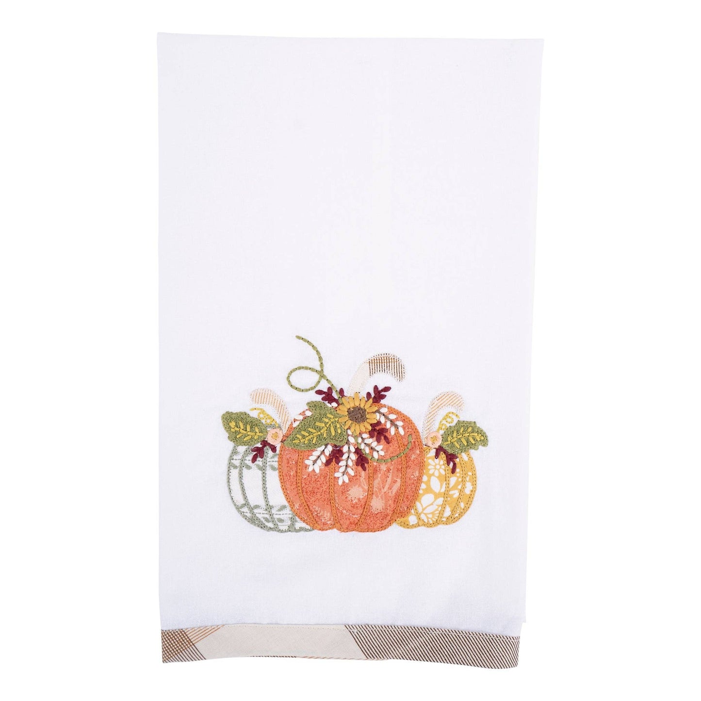 Happy Harvest Pumpkin Trio Tea Towel - Fall Decor