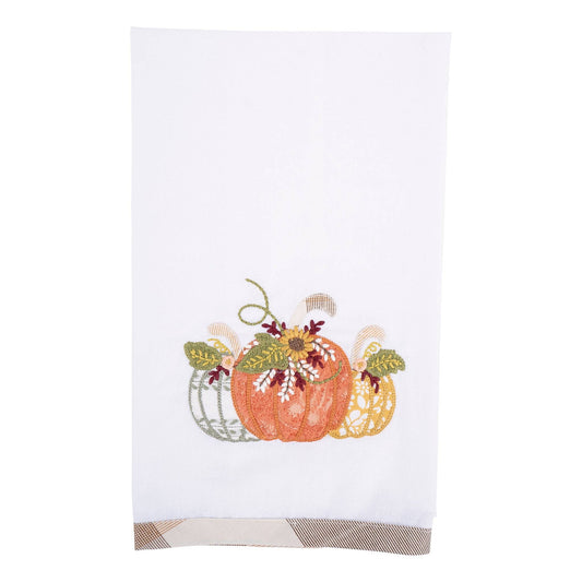 Happy Harvest Pumpkin Trio Tea Towel - Fall Decor