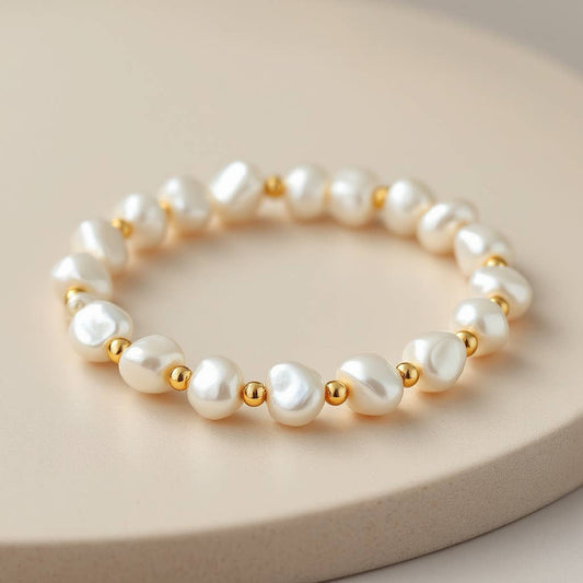 AMELIA | Stretchy Anti-Tarnish Gold Filled & Pearls Bracelet