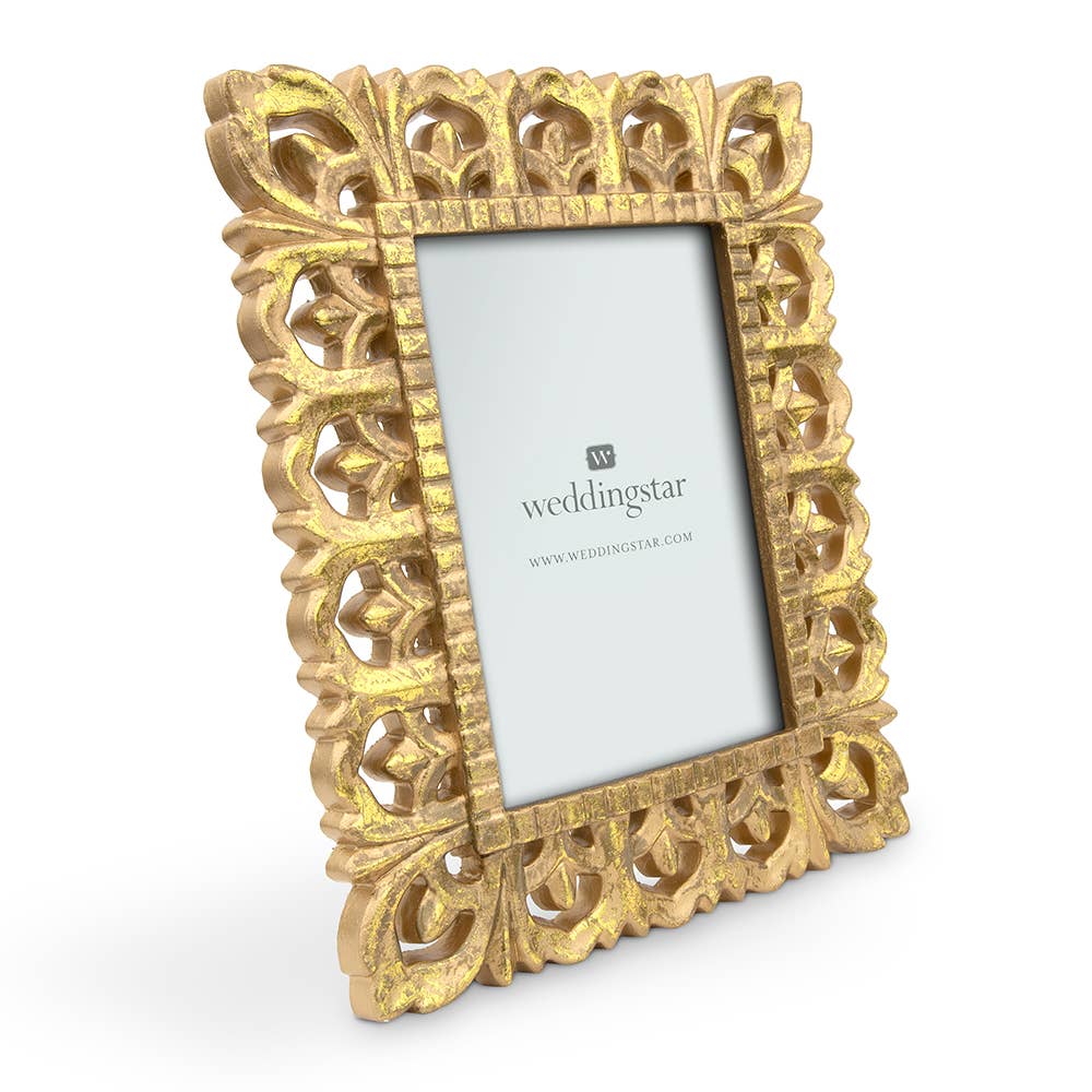 Set of 2 Gold Ornate Wood Decorative Picture Frames -2 Sizes