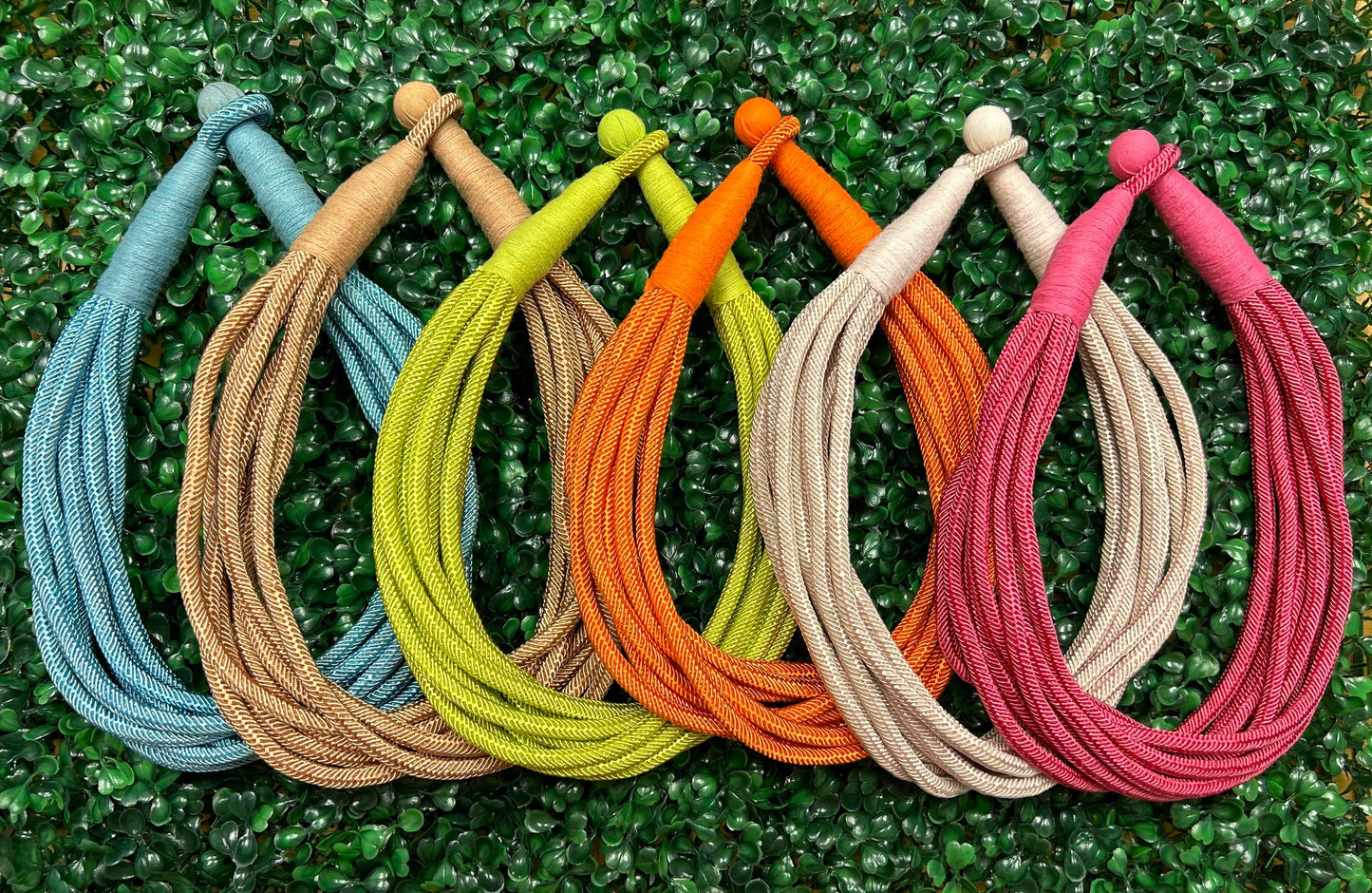 "Original" Slub 8-Strand Necklace (orange)