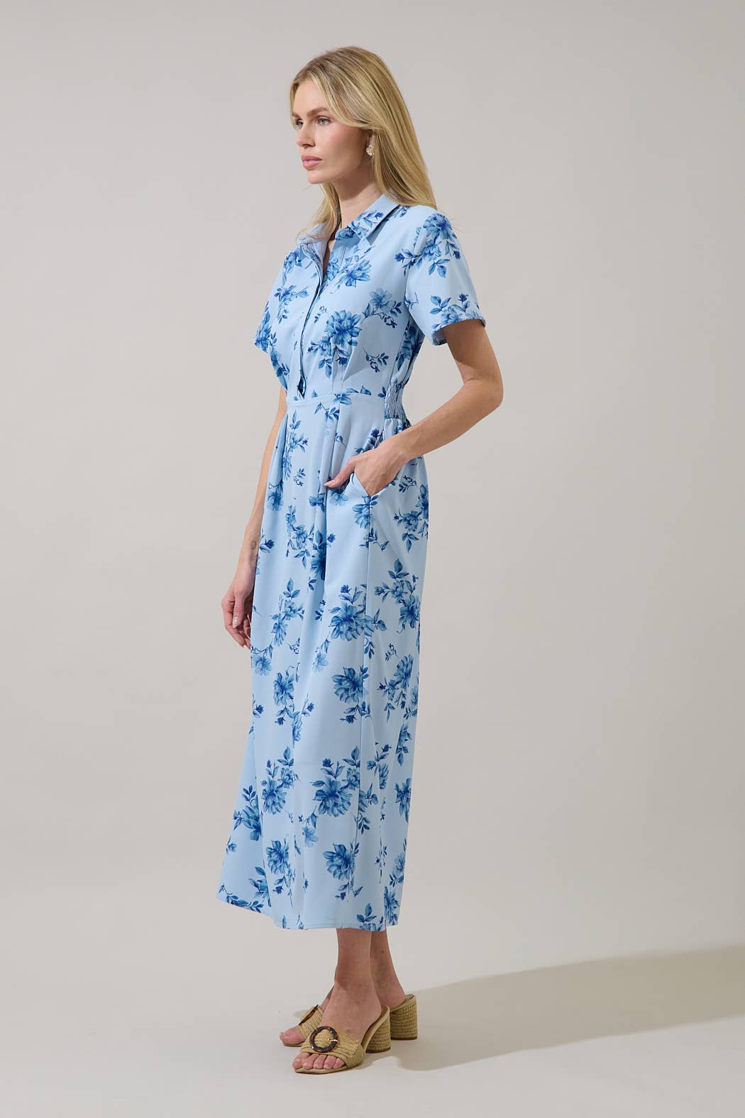 Frina Floral Marisy Collared Maxi Dress