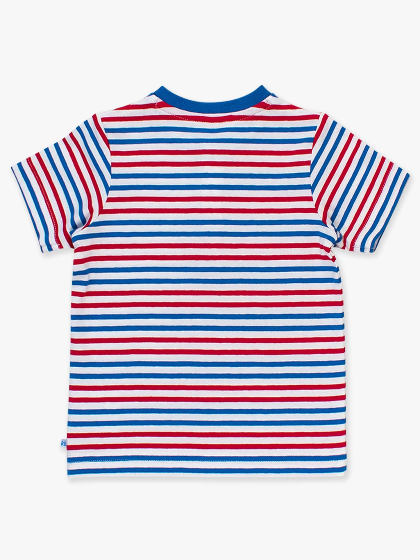 Boys Red White & Blue Stripe Short Sleeve Henley
