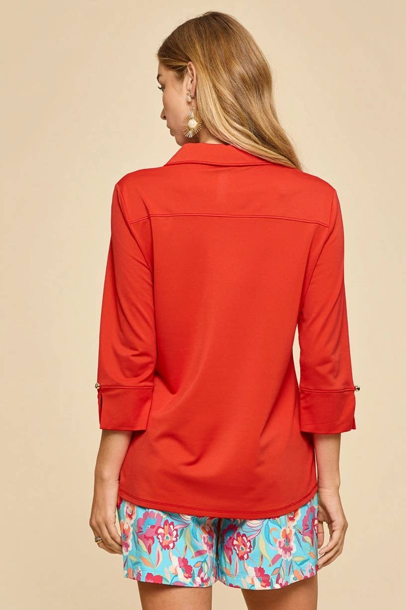 Lightweight Sun-Cool 3/4 Sleeve Blouse