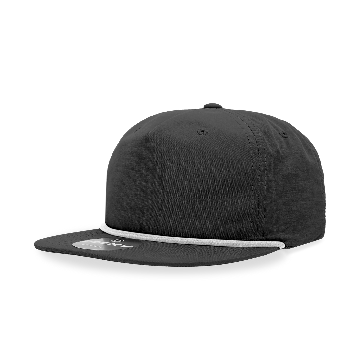 Decky 6032 Classic Rope Cap, 5 Panel Flat Bill Hat, Snapback