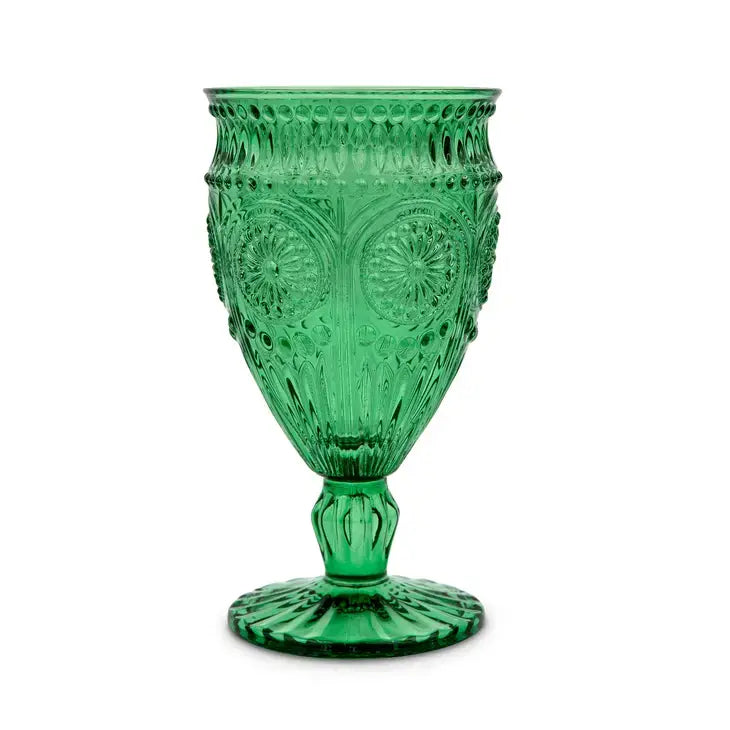 Vintage Style Pressed Glass Wine Goblet