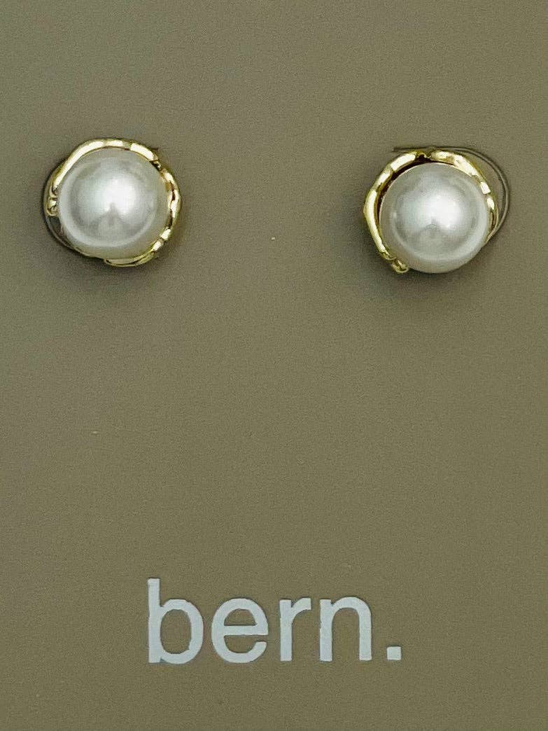PEARL - The Simple Pearl Stud (whtie/gold) BER780