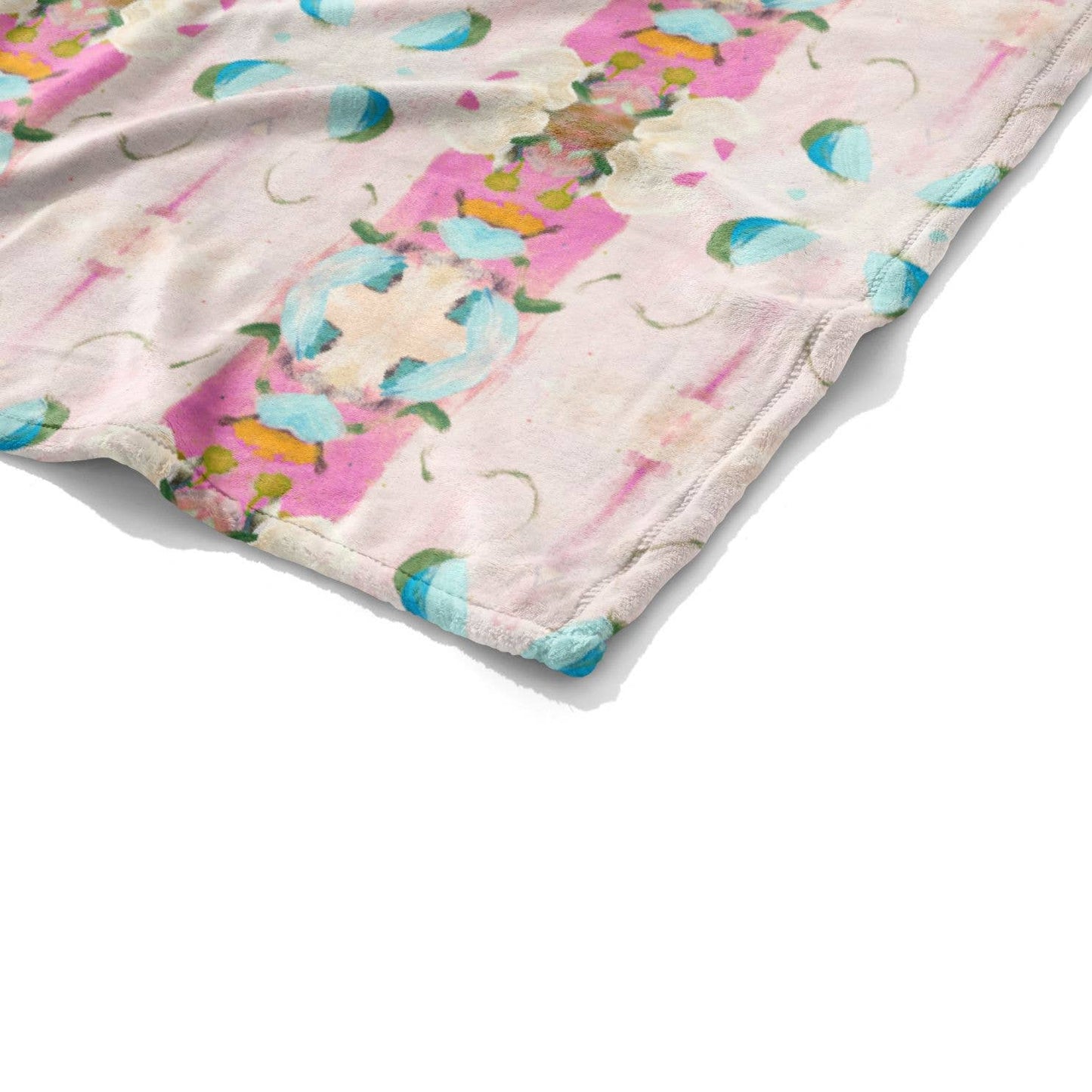 Monet's Garden Pink Fleece Blanket