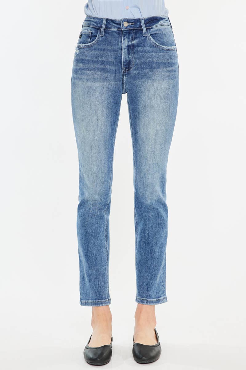 OPEN PACK HIGH RISE SLIM STRAIGHT JEANS-KC20040M