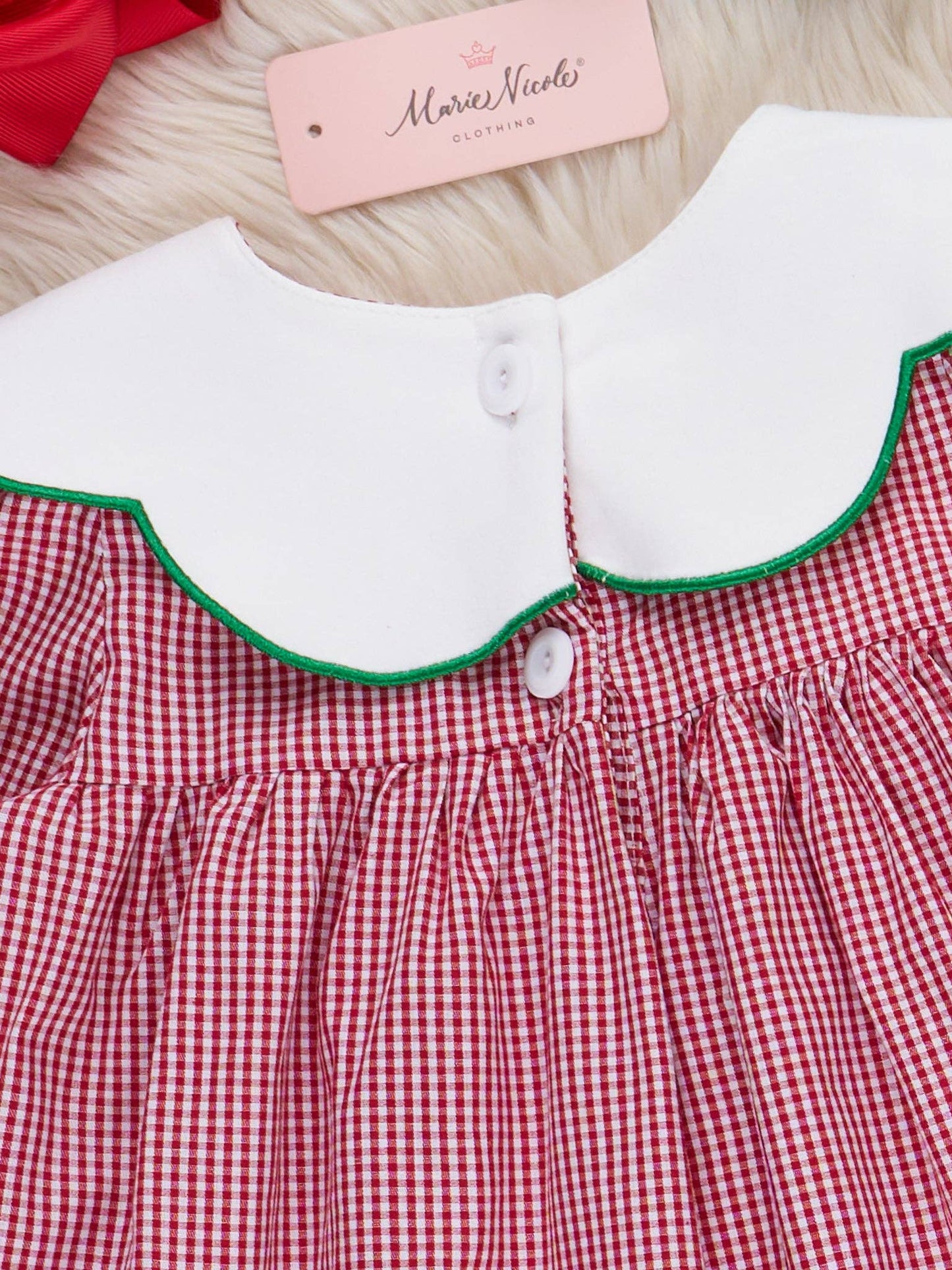 Festive Bow & Tree Cotton Dress