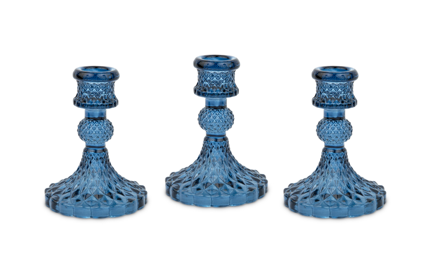 Vintage Style Pressed Glass Candle Holder