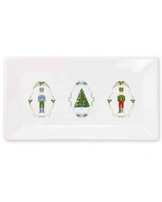 Nutcracker Waltz Rectangle Platter   White/Multi   12x6.5