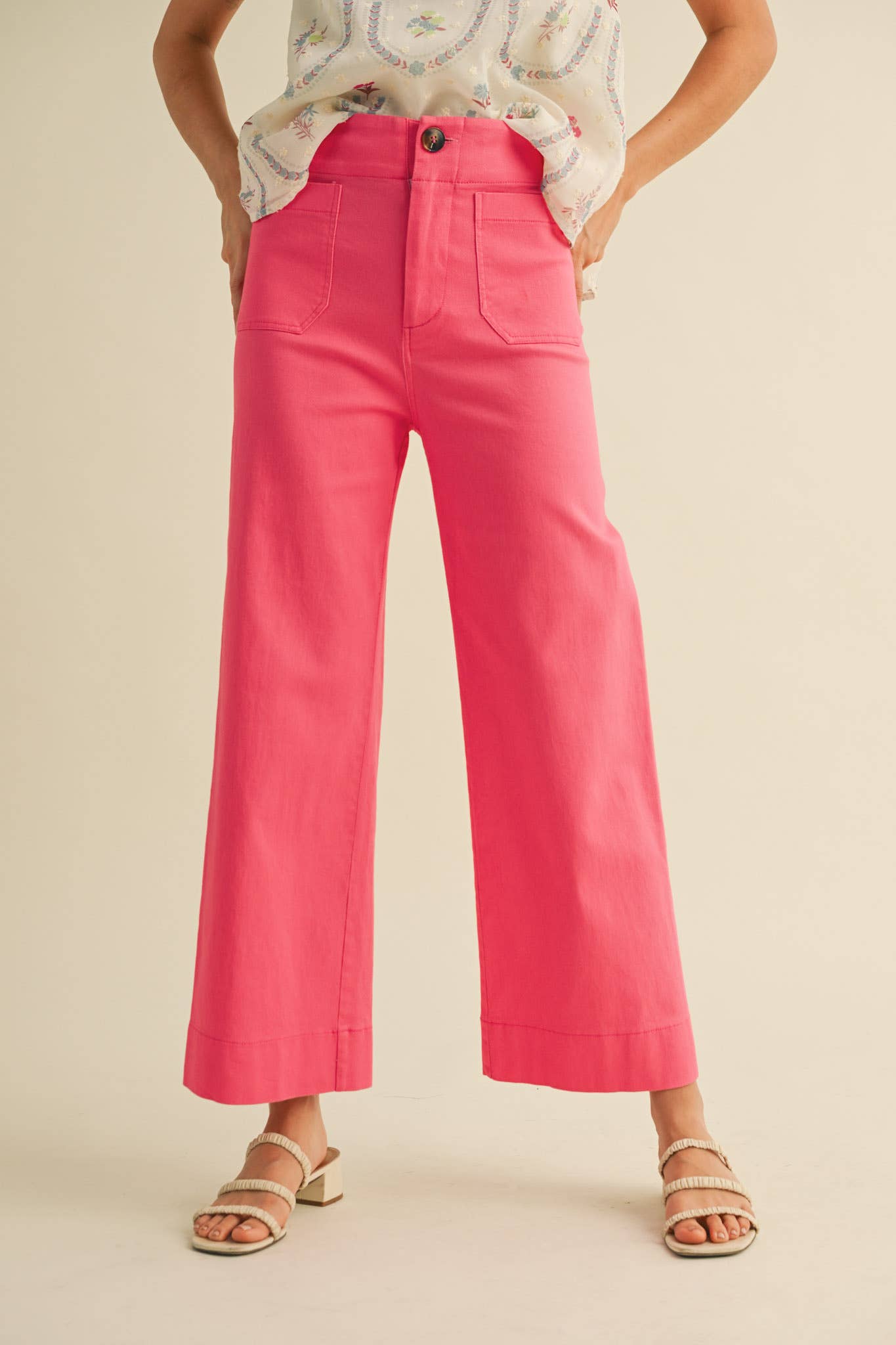 HIGH WAIST CROPPED WIDE LEG PANTS MP3303