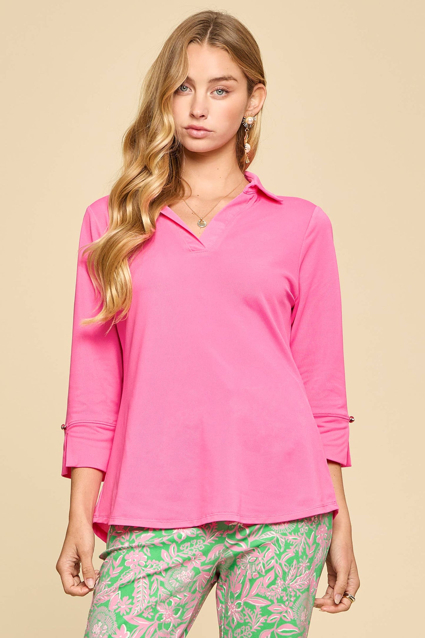Lightweight Sun-Cool 3/4 Sleeve Blouse