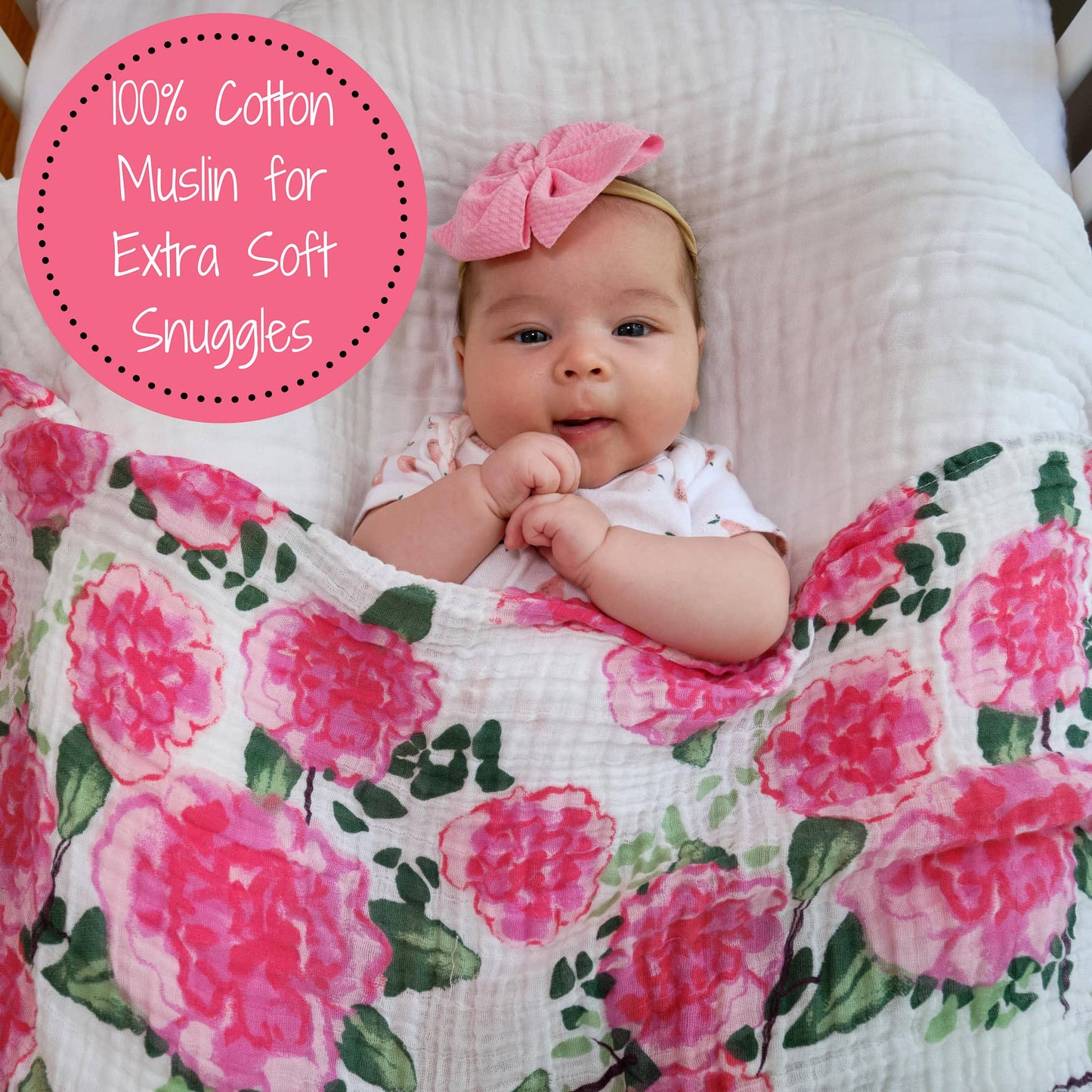 Live Life in Full Bloom Baby Muslin Swaddle Blanket