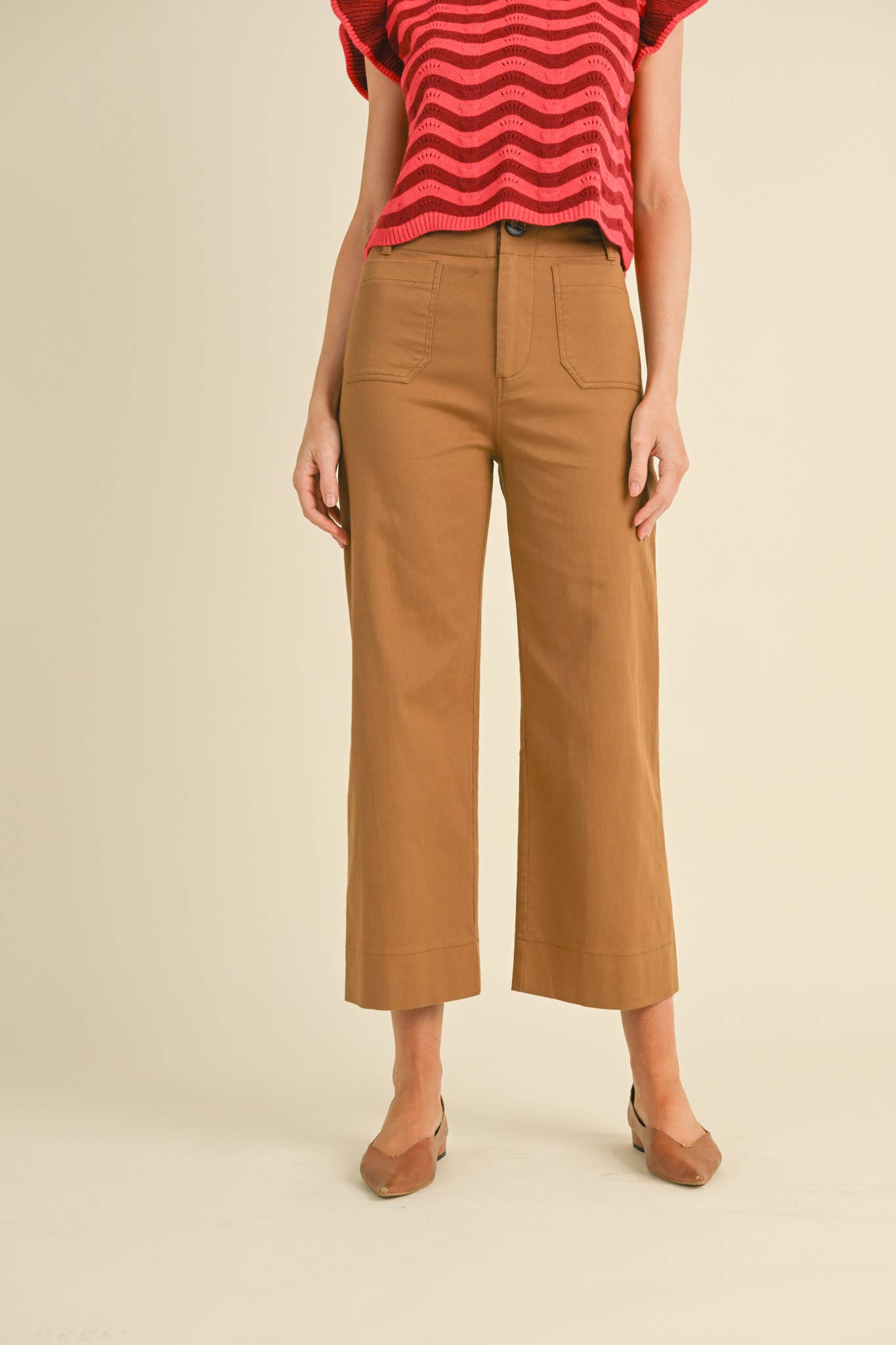 HIGH WAIST CROPPED WIDE LEG PANTS MP3303