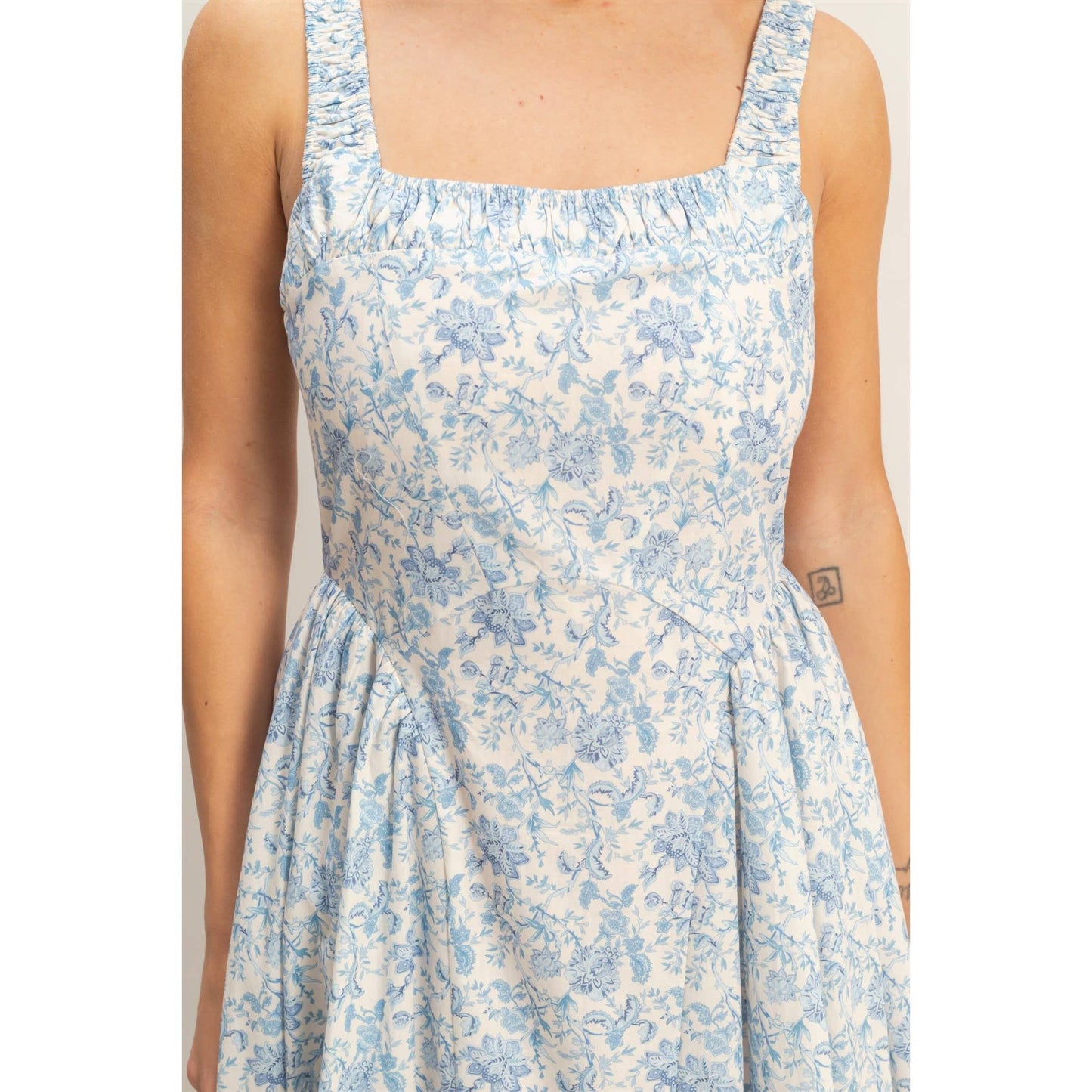 Floral Print Empire Waist Dress