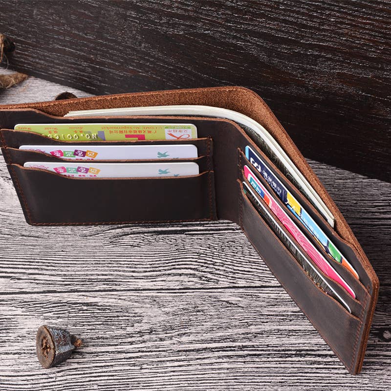 Leather Wallet,  Bifold Wallet, Handmade Wallet for Men