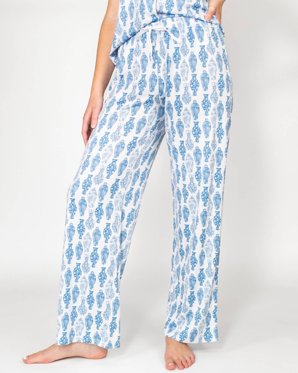 Claire Sleep Pants   White/Palace Blue   -Asst.
