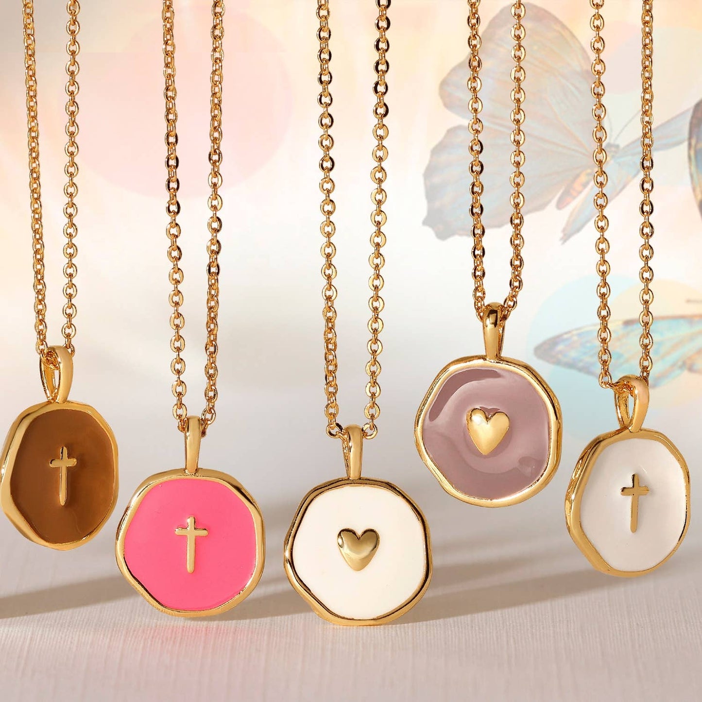 Tiny Cross Pendant Necklace