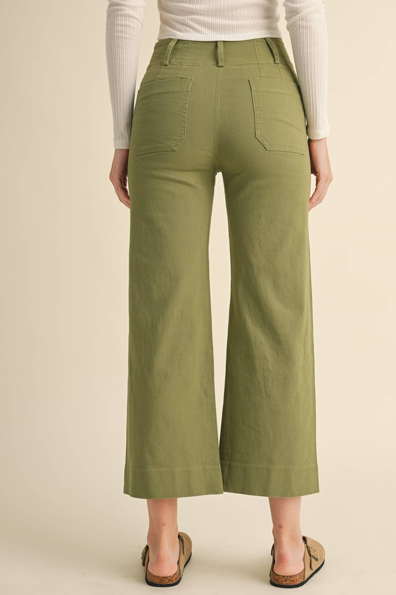 HIGH WAIST CROPPED WIDE LEG PANTS MP3303