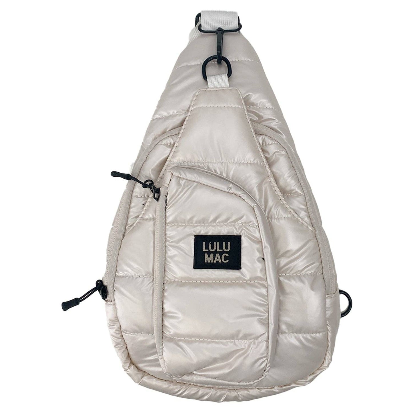 MP-5029 Puffer Metallic Sling Bag- Off-White