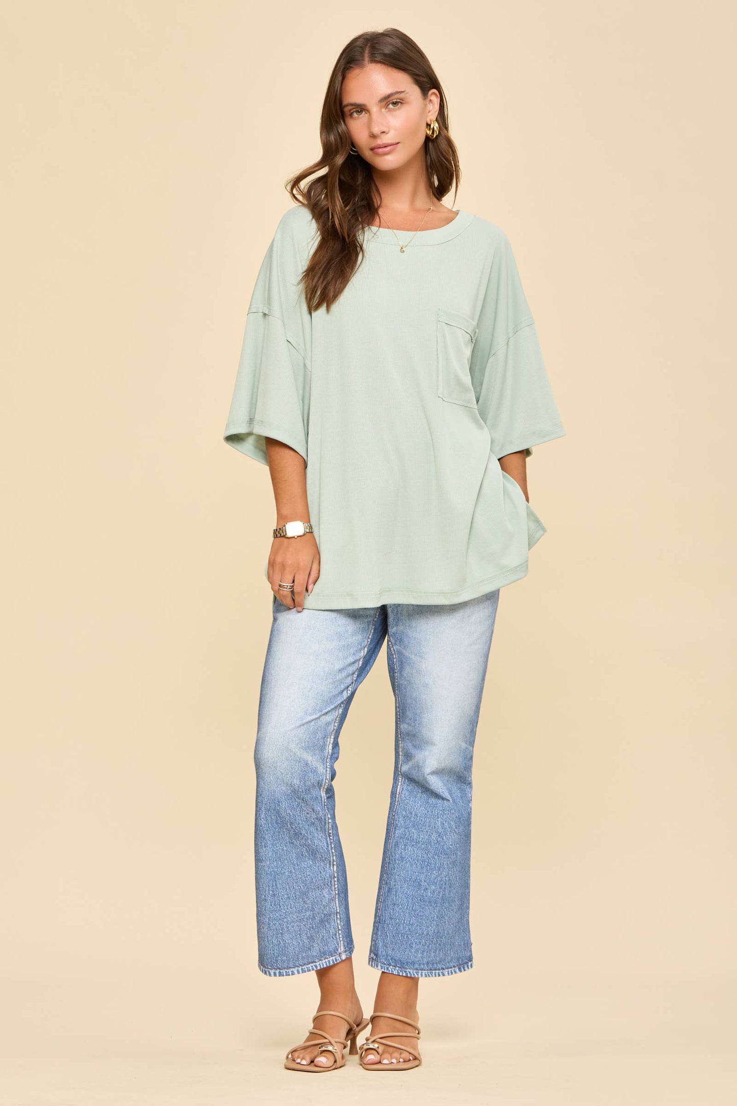 Baby Ribbed Boyfriend Knit Top