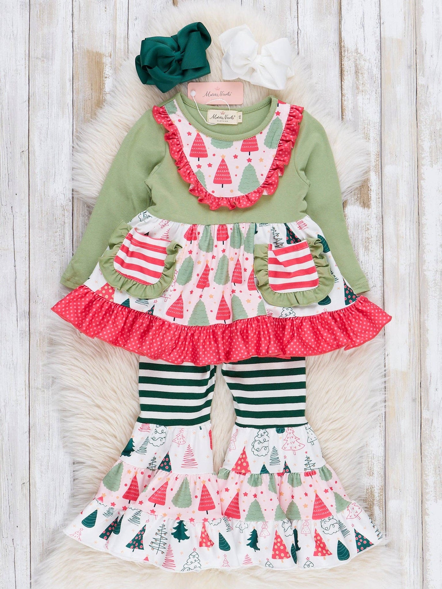 Pocket Flara Bells Outfit - Holiday Evergreens