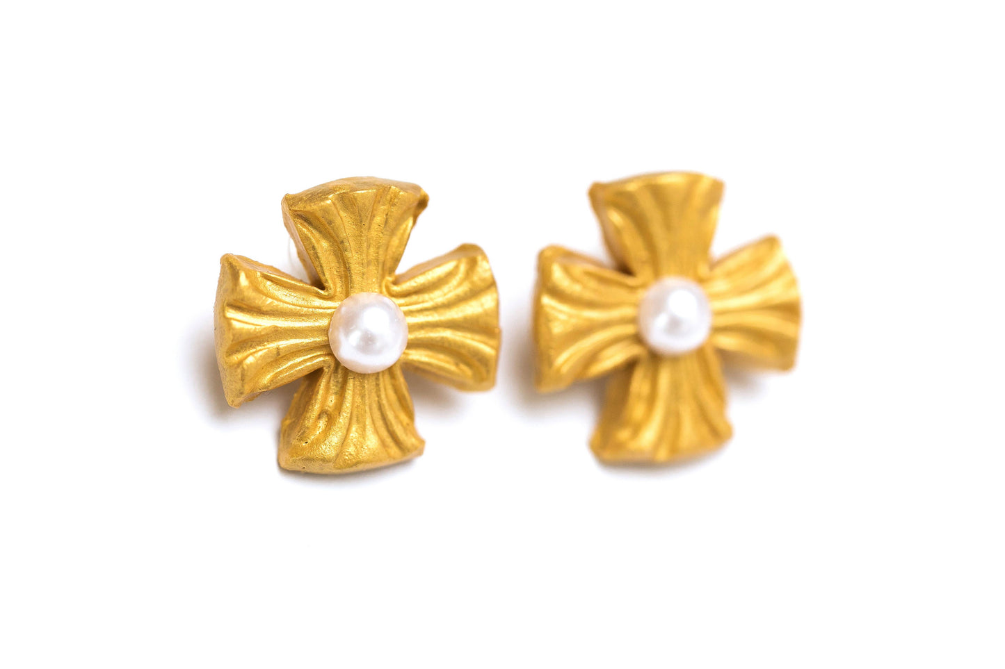 Julia Blair with Pearl Stud Earrings