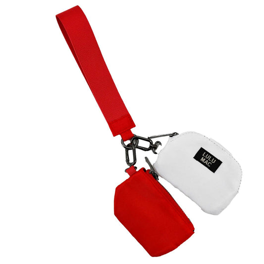 DP-8162 Red/White Lulu Mac Double Pouch Wristlets