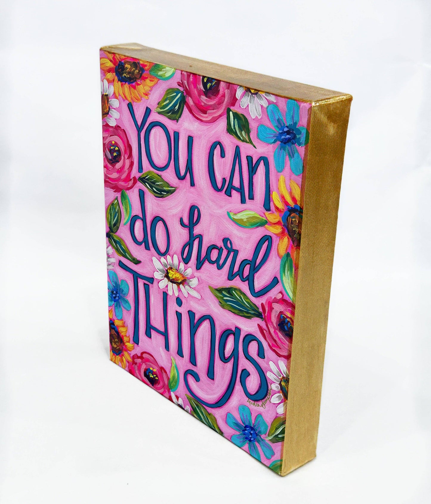 You Can Do Hard Things Gallery Wrapped Canvas - Colorful Inspirational Quote Art Painting