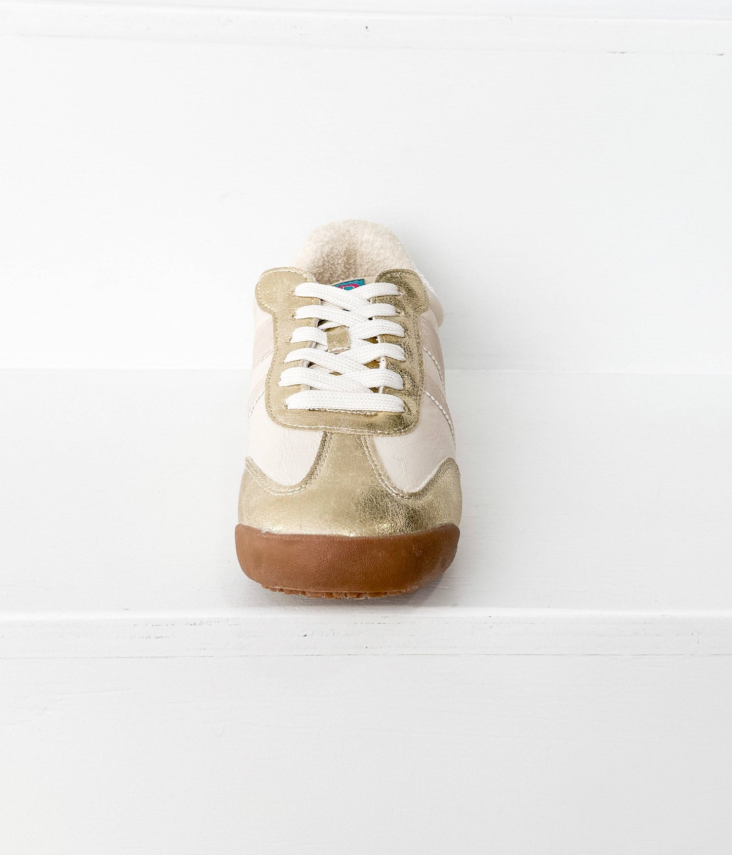 Madrid Sneaker in Beige and Gold