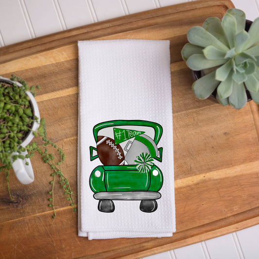 Fall Football Green Baylor Notre Dame Kitchen Towel