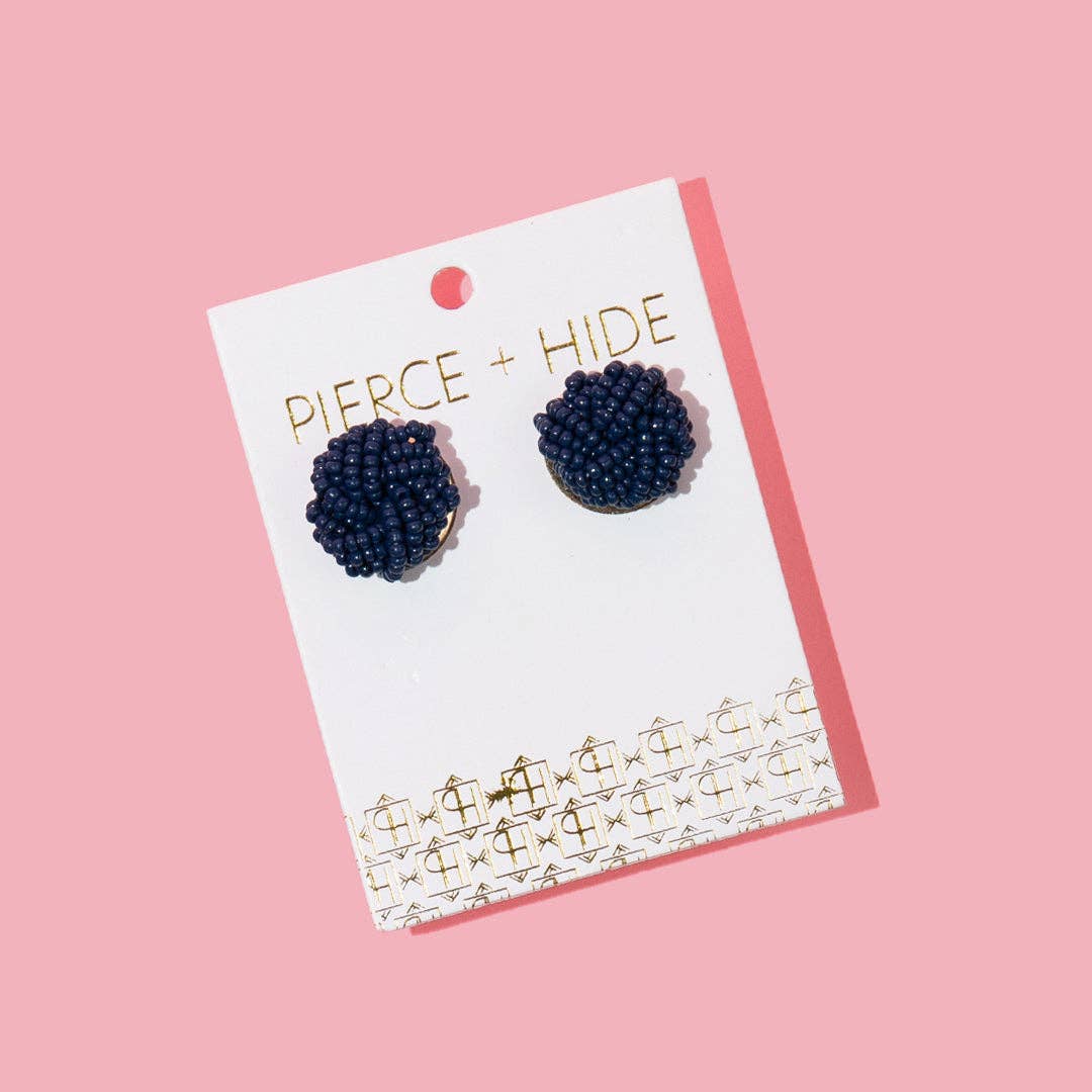 Custom Beaded Knot Stud Earrings | Knotted Stud