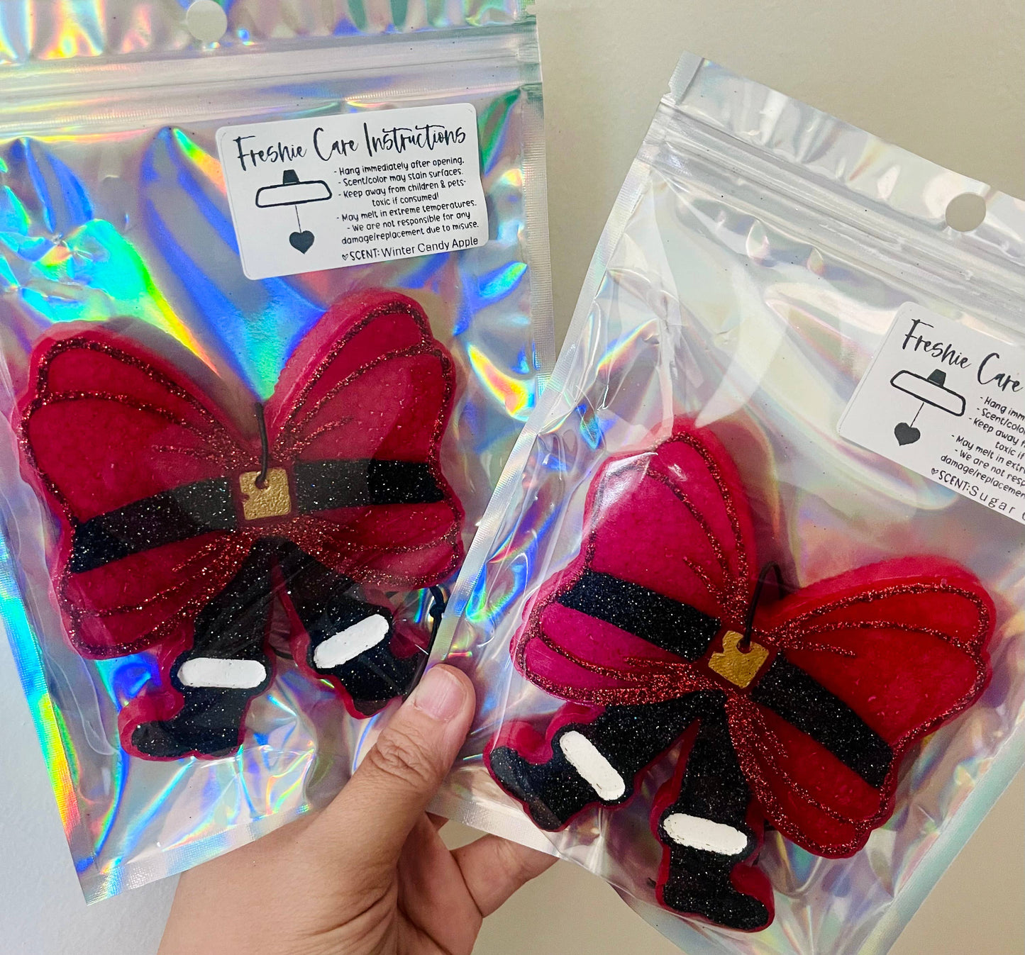 Santa Bow Car Freshie 