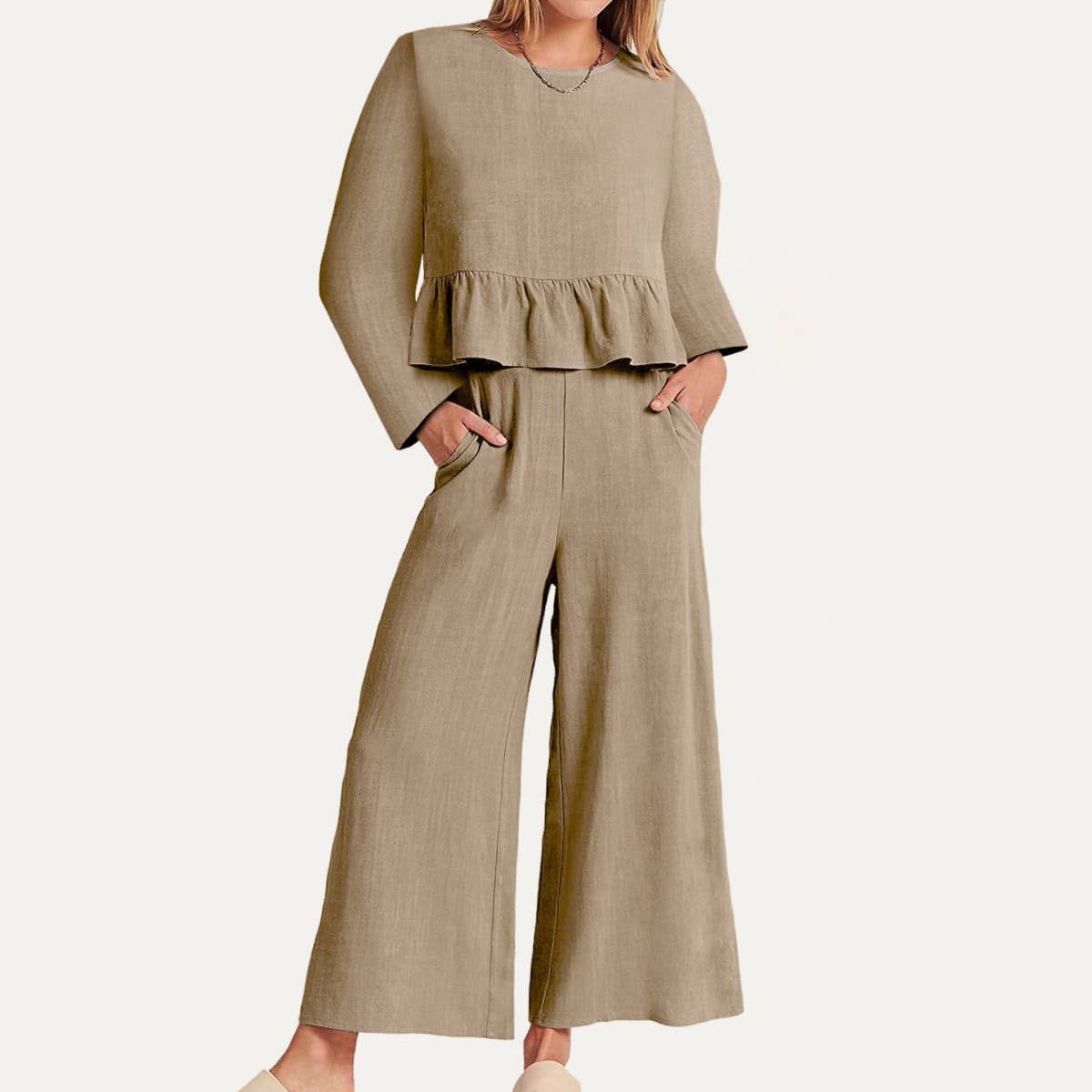 Cozy and Chic Long Sleeve Top and Pants Two-Piece Set