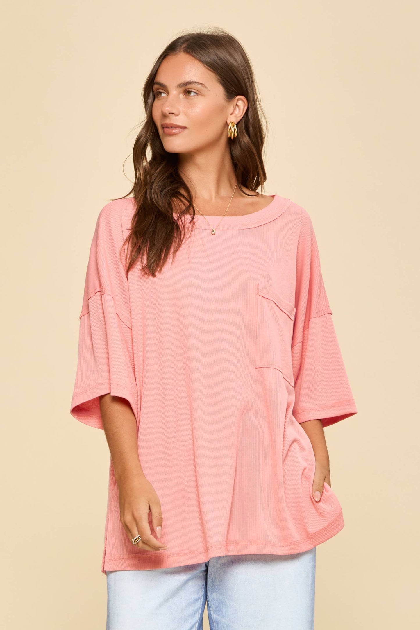 Baby Ribbed Boyfriend Knit Top